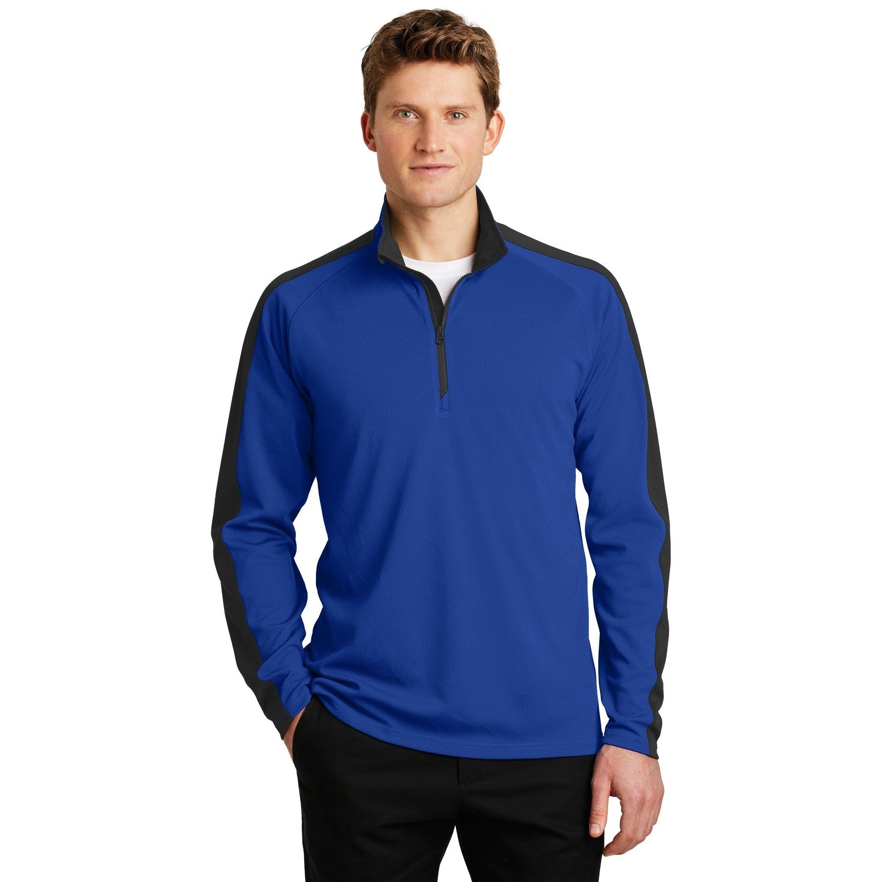 Sport-Tek-Sport-Tek® Sport-Wick® Textured Colorblock 1/4-Zip Pullover. ST861-MedTech-5